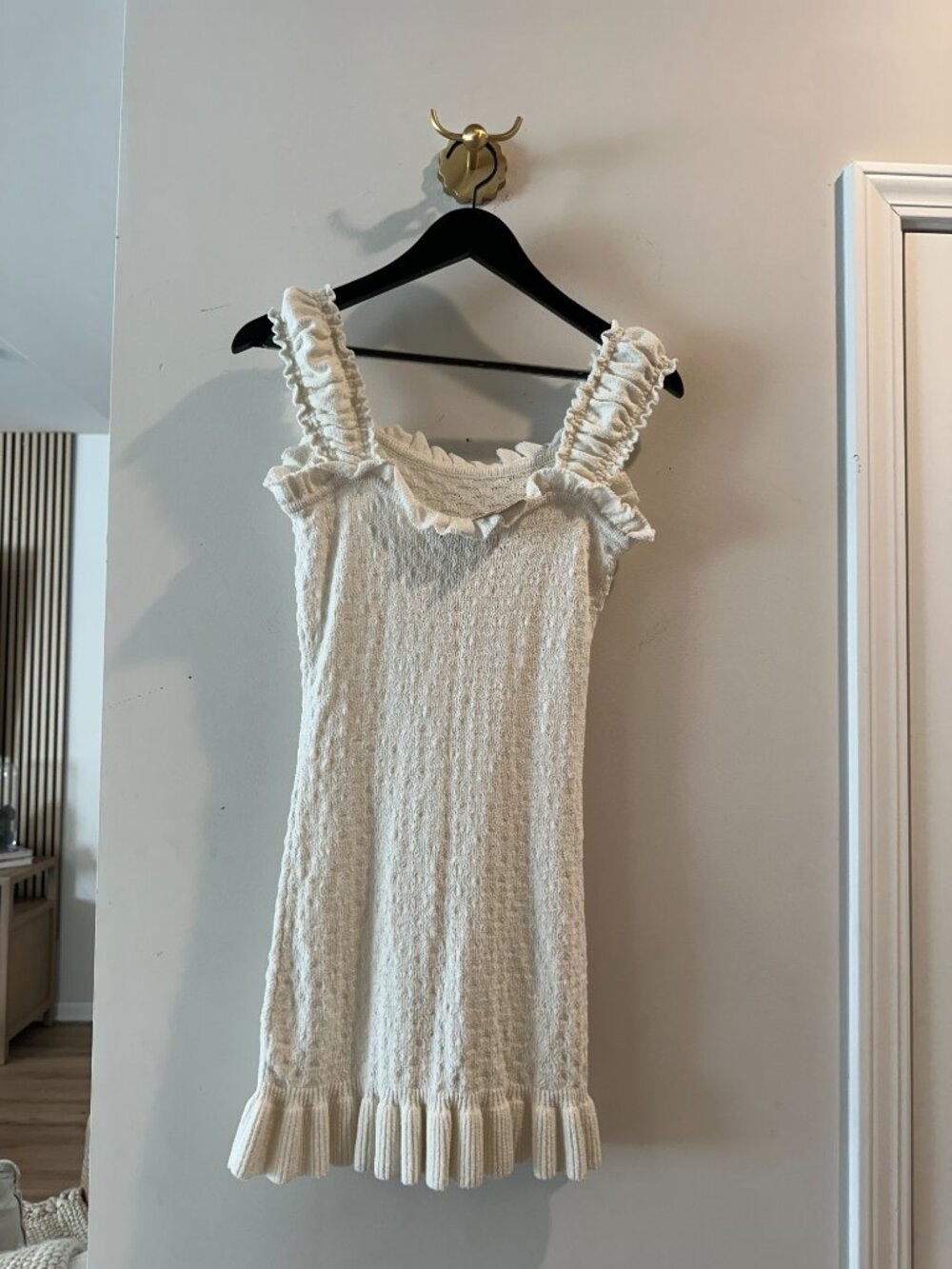 FREE PEOPLE Devyn Sweater Mini Dress in Ivory Size Small NWT - Picture 7 of 7
